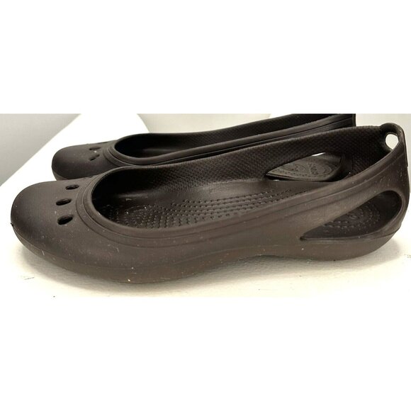 Crocs Womens Shoes Kadee II Ballet Flats Slip On Rubber Water Sandals Brown 6 - Picture 5 of 11